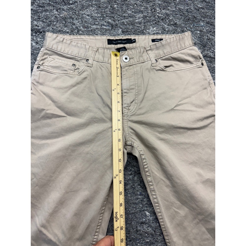Calvin Klein Jeans Mens 34x34 Straight Leg Khaki Tan Cotton Stretch Pants - Picture 5 of 13